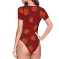 thumbnail image 3 of Uemuo Strawberry Pattern Women's One Piece Short Sleeve Swimsuit Rash Guard Surfing Modest Quick-drying Swimsuit Beach Essentials-X-Large, 3 of 9