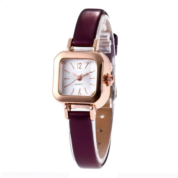 Square leather watch ladies new arrivals