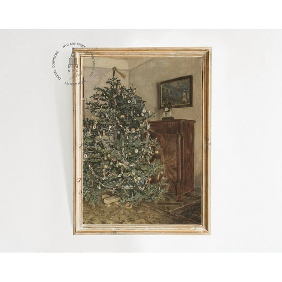 Kna Prints - 1 Pc Poster Christmas Prints, Vintage Christmas Printable Wall Art, Holiday Decor, Christmas , Christmas Tree Print, Farmhouse Printable Ch14, UNFRAMED-8x12