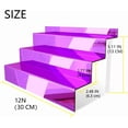 thumbnail image 2 of YMVV 12 IN Mirror Purple Acrylic 3 Tier Display Riser Perfume Organizer, Perfume Cologne Organizer Holder, Pops Toy Figures, Clear Cupcake Riser, Dessert Shelf, 2 of 6