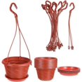 thumbnail image 1 of Maceta colgante de plástico para plantas, maceta para plántulas con gancho y bandeja, 10 juegos, 11 Feliz Sencillez, 1 of 4