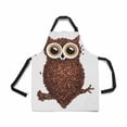 thumbnail image 2 of ASHLEIGH Funny Owl Made Of Coffee Seeds Chef Kitchen Apron, Adjustable Strap Waist Ties, Front Pockets, Perfect for Cooking, Baking, Barbequing, 2 of 2