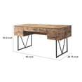 thumbnail image 5 of Benjara Voguish Style Writing Desk With 4 Drawers- Brown, 5 of 6