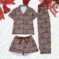 thumbnail image 2 of XIYON Womens Pajama Sets Pajama Soft Comfortable Sleepwear Loungewear Short Sleeve Top With Shorts And Pants Animal Printed Lapel Home Wear Cozy Outfit Soft Sleepwear Loungewear, 2 of 8