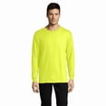 thumbnail image 3 of Gildan Hi Vis Long Sleeve Heavy Cotton T-Shirt for Men, Crew Neck Workwear Tee, Safety Green, M, 3 of 5
