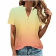 thumbnail image 1 of Camisetas de Verano para Mujeres Casual Camiseta con Cuello en V Botón Arriba Suelto, Camisetas de Mujer Casual para Primavera Verano, 1 of 5