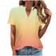 thumbnail image 1 of Camisetas de Verano para Mujeres Casual Camiseta con Cuello en V Botón Arriba Suelto, Camisetas de Mujer Casual para Primavera Verano, 1 of 5