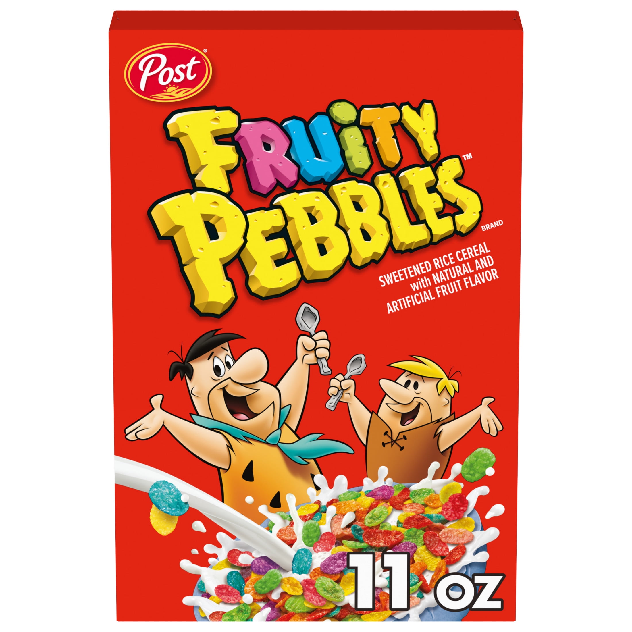 (4 pack) Fruity PEBBLES Gluten Free Breakfast Cereal for Kids, 11 oz Box