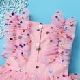 thumbnail image 4 of IBTOM CASTLE Toddler Baby Girls 1st Birthday Outfit Princes Dress with Diaper Cover Lace Ruffles Romper Tutu for Cake Smash Photo Shoot 12-18 Months Pink Sequins, 4 of 9