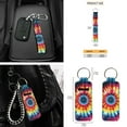 thumbnail image 7 of Yuyamidu Whilpool Tie Dye Car Seat Covers and Steering Wheel Cover Seat Belt Strap Cover Handbrake Cover Set Auto Rearview Mirror Cover Coasters Keychain Sunshade Car Windshield, 16 Pack, 7 of 7