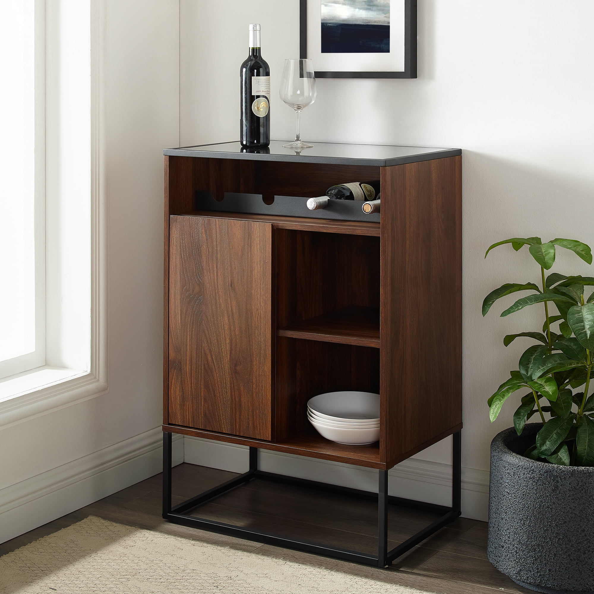 Manor Park Industrial Modern Wine Storage Bar Cabinet ...