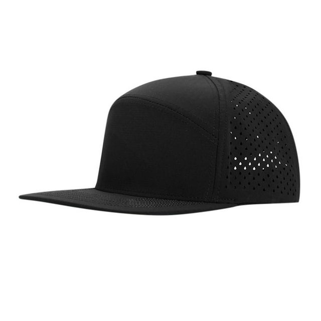 GDREDA Sports Baseball Caps Men Flat Brim Baseball Cap Adjustable Performance Snapback Hat Perforated Cap,Black