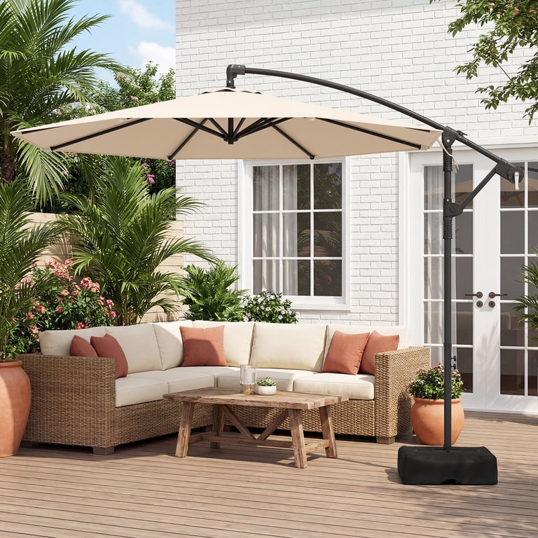 le conte metz 10 ft. offset hanging patio umbrella - 10ft you can easily walk underneath the opened umbrella LE CONTE 10ft Cantilever Patio
