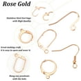 thumbnail image 3 of 90Pcs 4 Styles Leverback Earring Hooks French Wire Hooks Fish Earrings Hooks Ear Wires with Loops Rose Golden Earring Wire with Open Loop Hooks with Ear Nuts for DIY Earrings Making, 3 of 8