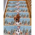 thumbnail image 2 of Blue Christmas Stair Treads for Wooden Steps Indoor Runner Rug Carpet,Snowman Squirrel Cat Pine Tree Winter Snow 7 Pieces Peel and Stick Staircase Step Treads Covers Washable Throw Door Mats,30"x8", 2 of 7