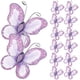 thumbnail image 3 of 50 mariposas decorativas de malla de alambre transparente con purpurina para bodas (morado), 3 of 7
