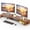 Walnut, variant on BONTEC Dual Monitor Stand Riser with Smartphone Holder, Adjustable Length & Swivel Angle, Ergonomic Wooden Desktop Organizer for PC Monitor, Laptop, Printer, Large Storage, Pink