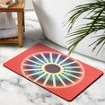 thumbnail image 3 of Chic Boho Bathroom Rugs: Non-Slip, Funny & Washable, Semi-Round Bath Mat with Retro Sun Design, 20x32 inch, 3 of 5