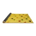 thumbnail image 2 of Ahgly Company Indoor Square Solid Yellow Modern Area Rugs, 3' Square, 2 of 4