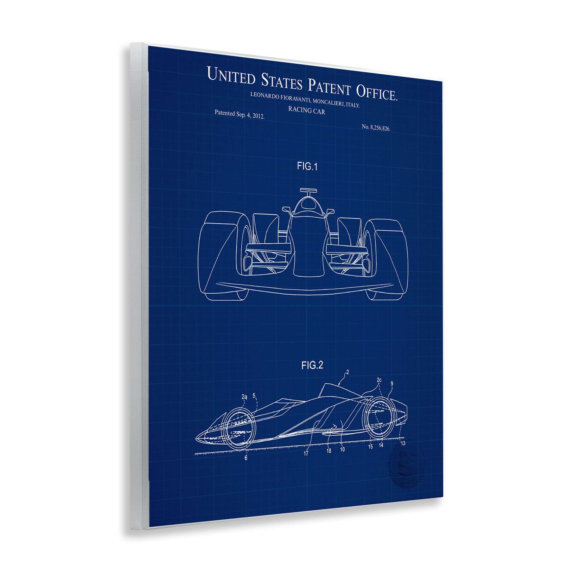Stupell Industries Racing Car Blueprint Transportation Painting Unframed Art Print Wall Art, 11 x 14