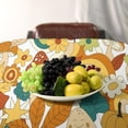 thumbnail image 3 of Retro Mushroom Tablecloth, Hippie 70s 60s Flowers Fall Background with Rainbow Mushroom Pumpkin Print Table Cover for Holiday Home Picnic Party Dining Room Kitchen 60x84inch, 3 of 6