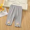 thumbnail image 2 of AherBiu Kids Clothes Toddler Girls Capri Pants Slim Fitted Stretchy Cotton Comfy 3/4 Legging Pants, 2 of 3