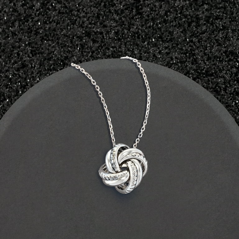 Ross-Simons Italian Sterling Silver Love Knot Pendant Necklace, Women's,  Adult