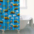thumbnail image 4 of Cartoon Construction Vehicles Barriers Blue Pattern Shower Curtain 36"x72" ,Bathroom Decorative Shower Curtains Set with 12 Hooks,Modern Waterproof Washable Shower Curtain, 4 of 6