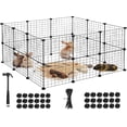 thumbnail image 1 of Valla para mascotas, juego de 24 piezas de metal, corral para mascotas pequeñas con puerta, parque modular, jaula para gatitos, cachorros, conejos y c, 1 of 8