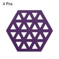 thumbnail image 3 of Uxcell Felt Coasters, Hexagonal Pad Coaster for Drink Cup Pot Bowl Vase, Purple 4 Pack, 3 of 5