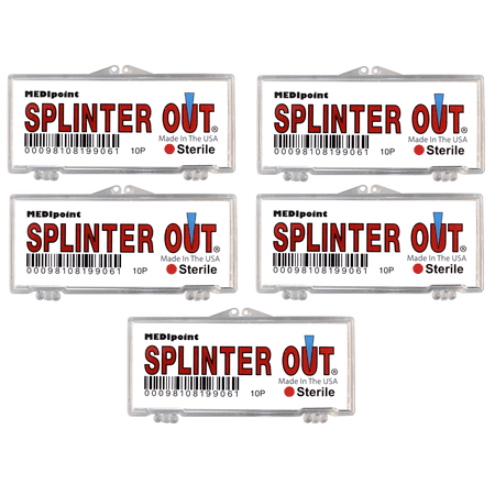 Medipoint Splinter Out Remover, Sterile, Disposable and Easy to Use, 10 Count - 5 Pack