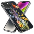 thumbnail image 2 of MUNDAZE Apple iPhone 13 Mini Yellow Purple Spring Flowers Butterflies Floral Shockproof Clear Hybrid Protective Phone Case Cover, 2 of 5