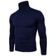 thumbnail image 2 of Suéter de cuello alto ajustado de color sólido para hombre, suéter de gran tamaño, camisa básica de cuello alto informal de moda, 2 of 6