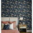 thumbnail image 7 of NextWall  Vintage Floral Peel and Stick Wallpaper 20.5 in. W x 18 ft. L - Navy Blue, 7 of 7