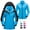 Blue, variant on Women's 3-in-1 Snow Ski Jacket Waterproof Windproof Fleece Lined Winter Rain Coats with Hood 4 Pockets Blue M