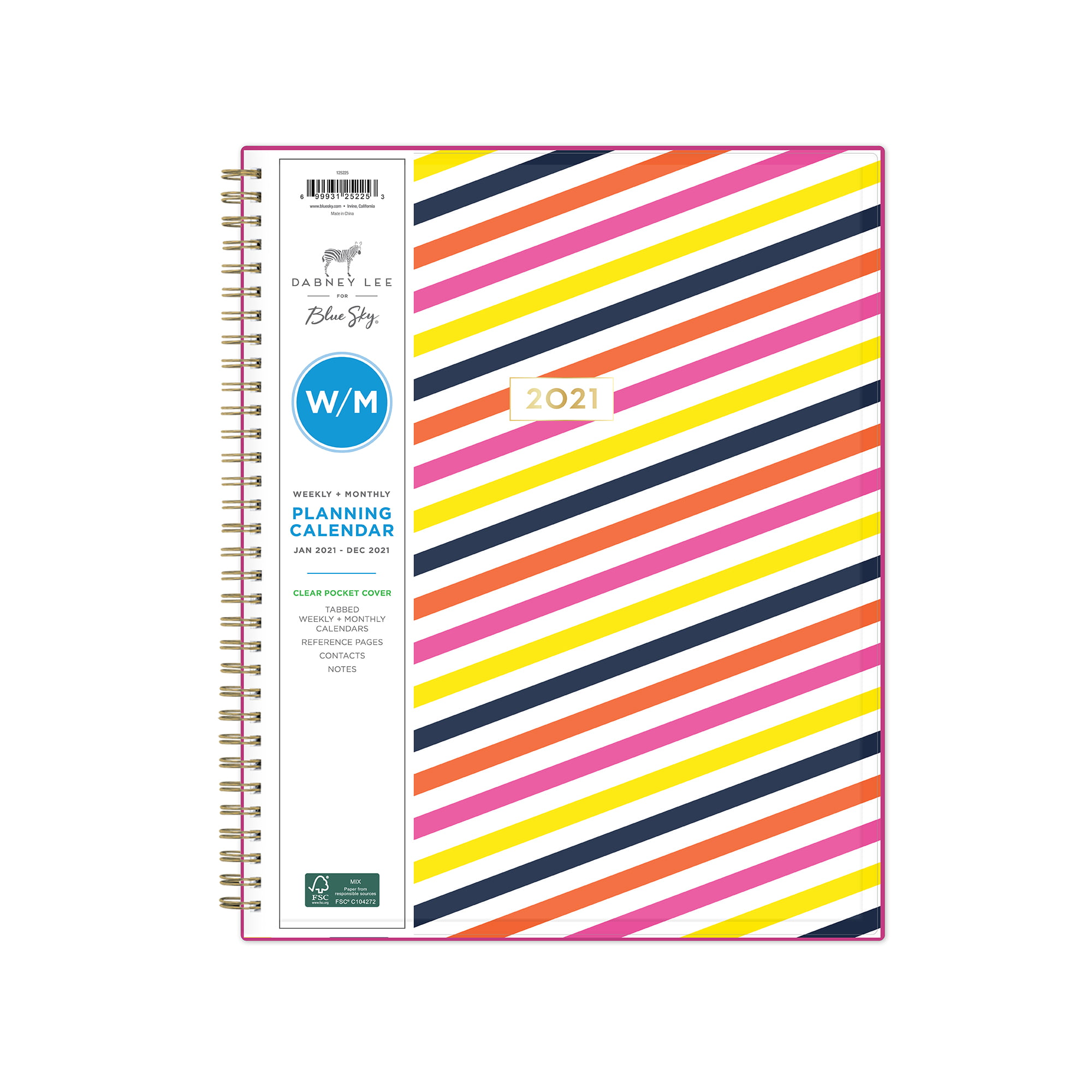 Ollie Dabney Lee for Blue Sky 2018-2019 Academic Year Weekly & Monthly Planner 8.5 x 11 Twin-Wire Binding Flexible Cover 