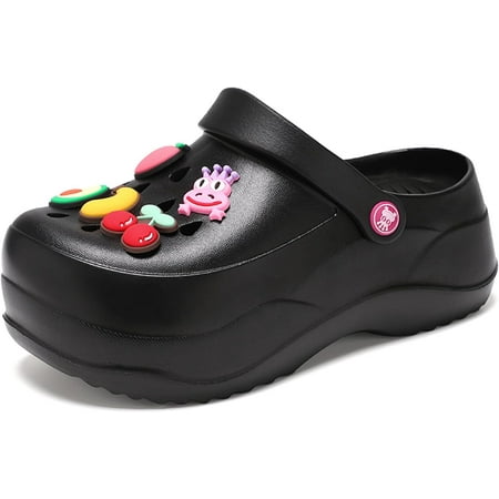 

Women s Platfrom Clogs Garden Clogs for Women 2.75 in High Heels Mules Clog Wedge Sandals with Clogs Charms