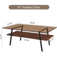 thumbnail image 2 of BISHE Rectangle Coffee Table, Tempered Glass Tabletop with Black Metal Legs, Modern Table for Living Room , Transparent Glass, 2 of 14