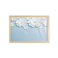 thumbnail image 1 of Flowers Wall Art with Frame, Abstract 3D Style Effect Cherry Blossoms Modern Spring Sakura Pattern, Printed Fabric Poster for Bathroom Living Room, 35" x 23", Pale Blue and White, by Ambesonne, 1 of 2