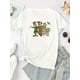 thumbnail image 3 of Medium Stretch Crew Neck Knit Cotton Blend Yabba-Dabba-Doo! The Flintstones Cartoon Graphic Women's Fashion Casual Sport T-Shirt | All-Season Tops, 3 of 7