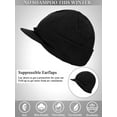 thumbnail image 3 of Viworld Winter Men's Knit Cap with Brim Beanie Hat Warm Thick Hat for Outdoor (Black), 3 of 7