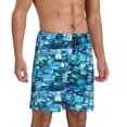 thumbnail image 2 of Fotbe Blue Kyanite Pantalones Cortos de Pijama para Hombre, Ropa de Dormir, Pantalones de Pijama Cortos para Hombre-Small, 2 of 6