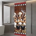 thumbnail image 4 of Red Chef Window Privacy Film, Kitchen Gourmet Black Plaid Vintage Static Cling UV Sun Blocking Tint Film Heat Control Windows Films for Bedroom Bathroom, Window Stickers 23.6"x59", 4 of 8