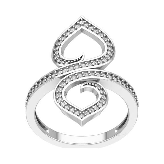 Araiya 14K White Gold Diamond Bypass Band Ring for Women (1/3 cttw, I-J Color, I2-I3 Clarity), Size 7