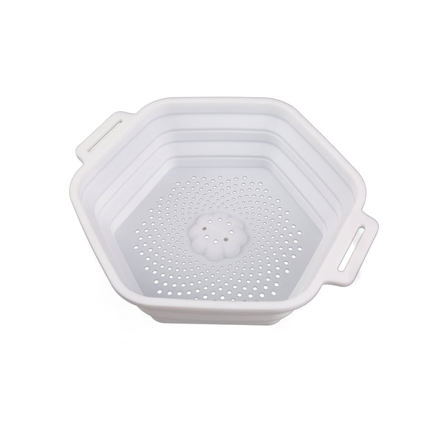 Cateissary Herramienta plegable para baño de hielo, portátil y práctica, para ducha, enfriador de ducha de hielo plegable Organizadores de utensilios de cocina blanco
