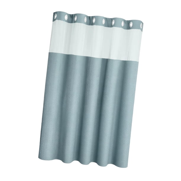 Cortina de ducha, accesorio versátil para baño, forro de hotel, lavable. Azul