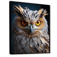thumbnail image 2 of Designart "Ivory Gold Creature Nightbird" Animals Floater Framed Canvas Wall Art, 2 of 7