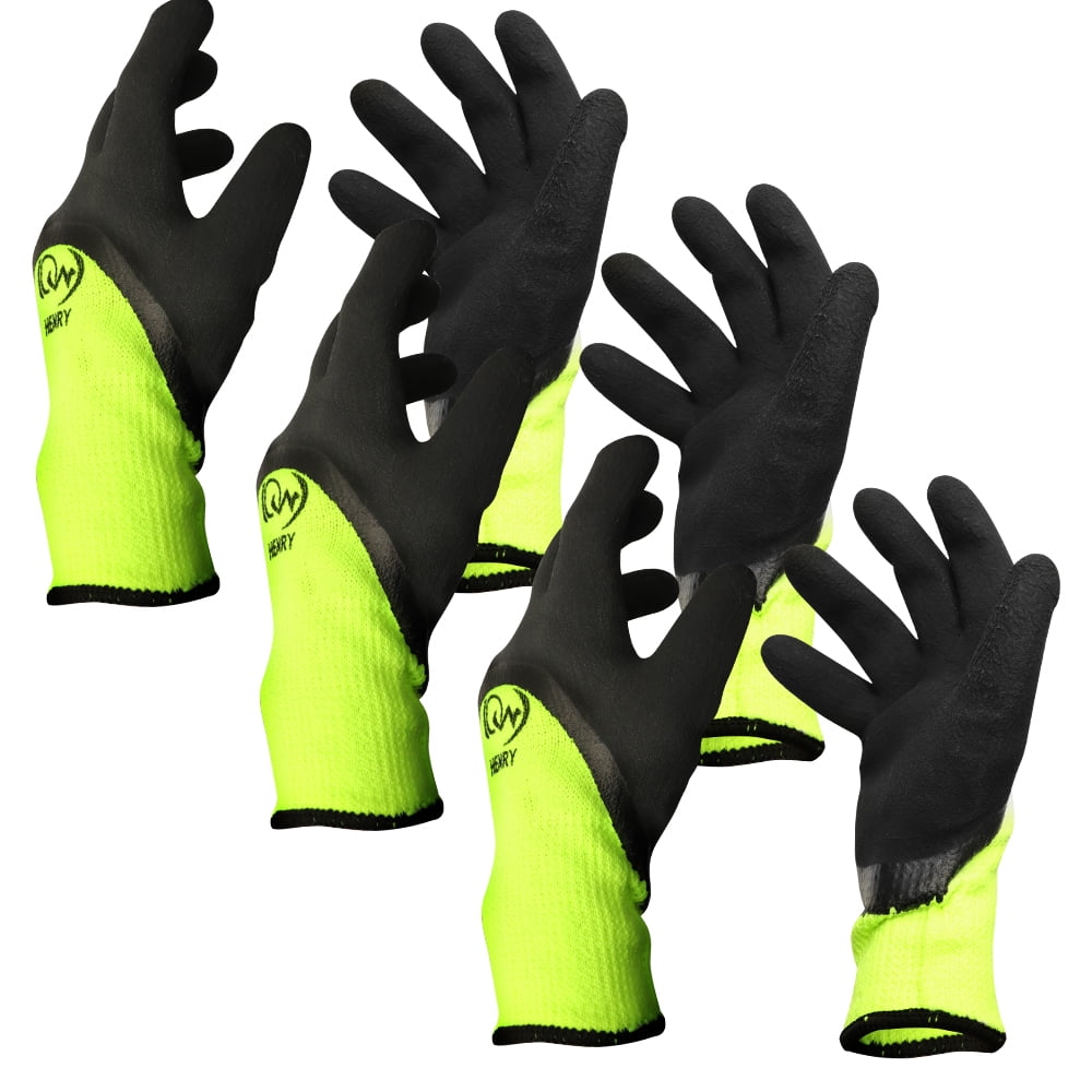 PearliHome Black Nitrile Grip Work Gloves 6 Pack 