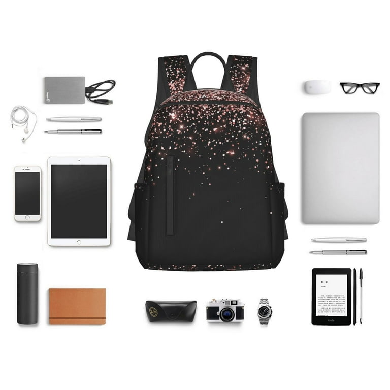 Balery Rose Gold Glitter1 Lightweight Backpack for Men and Women Durable and Water Resistant Ideal for School Work Travel and Everyday Use Walmart