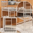 thumbnail image 6 of Miniyam Twin over Twin over Twin Metal Bunk Bed with Ladder and Guardrails, Steel Space-Saving Bed for Kids, White, 6 of 7